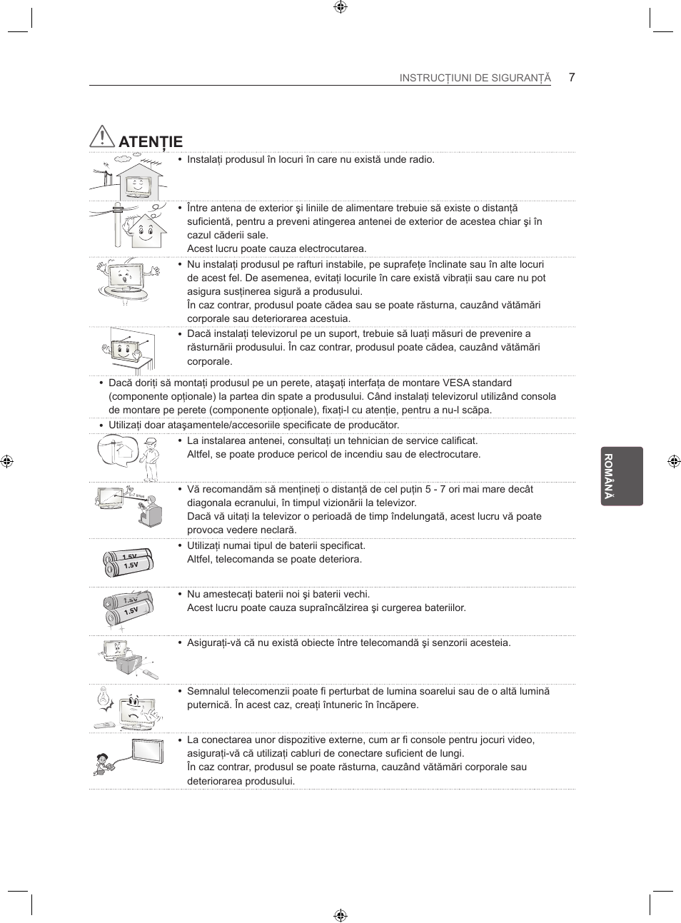 Atenţie | LG 22LS3500-ZA User Manual | Page 116 / 367