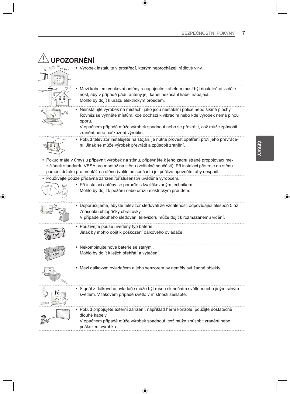 Upozornění | LG 22LS3500-ZA User Manual | Page 76 / 367