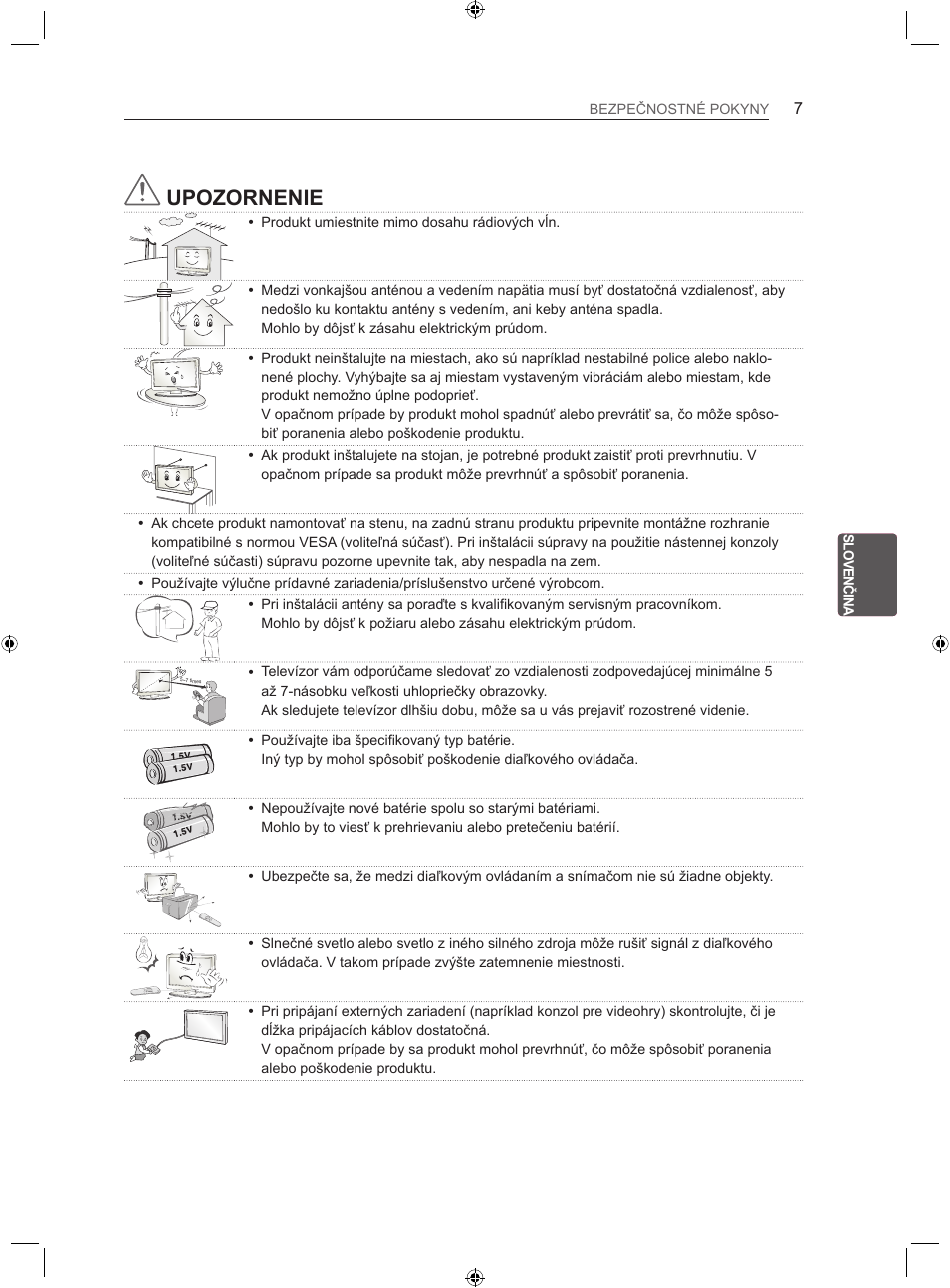 Upozornenie | LG 22LS3500-ZA User Manual | Page 96 / 367