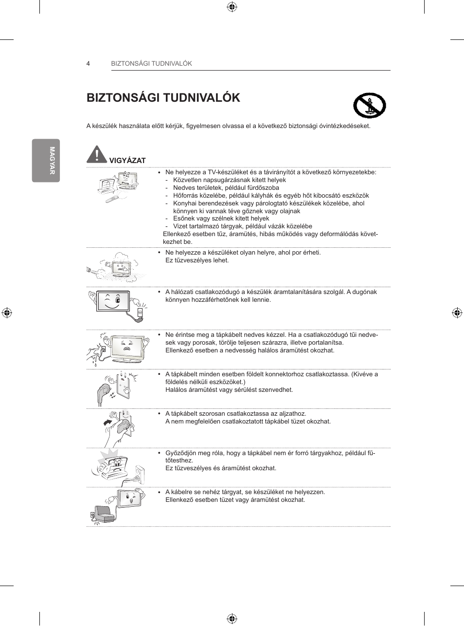 Biztonsági tudnivalók | LG 65LB730V User Manual | Page 102 / 332