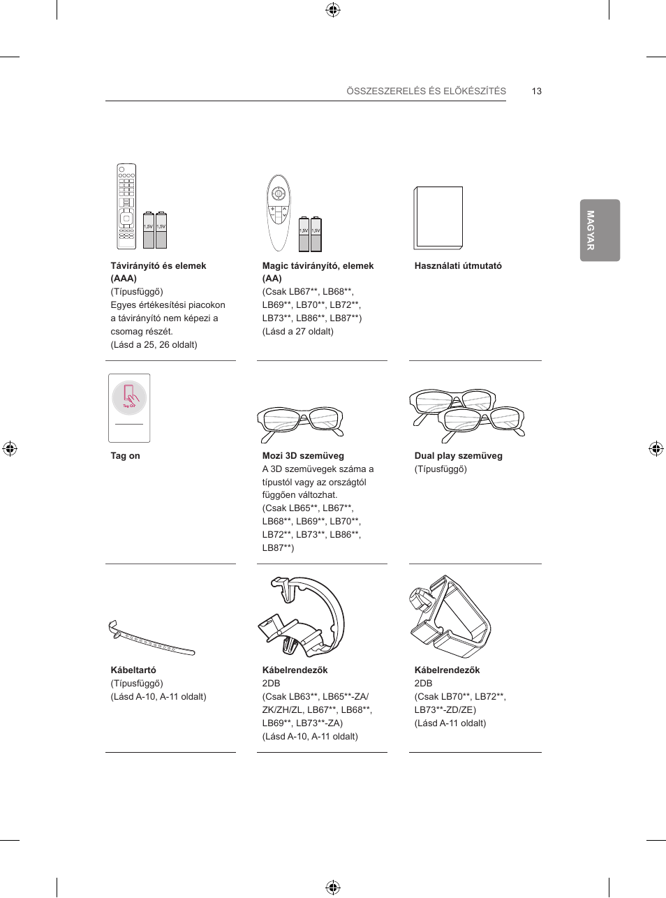 Összeszerelési folyamat, Összeszerelés és előkészítés, Kicsomagolás | LG 65LB730V User Manual | Page 111 / 332