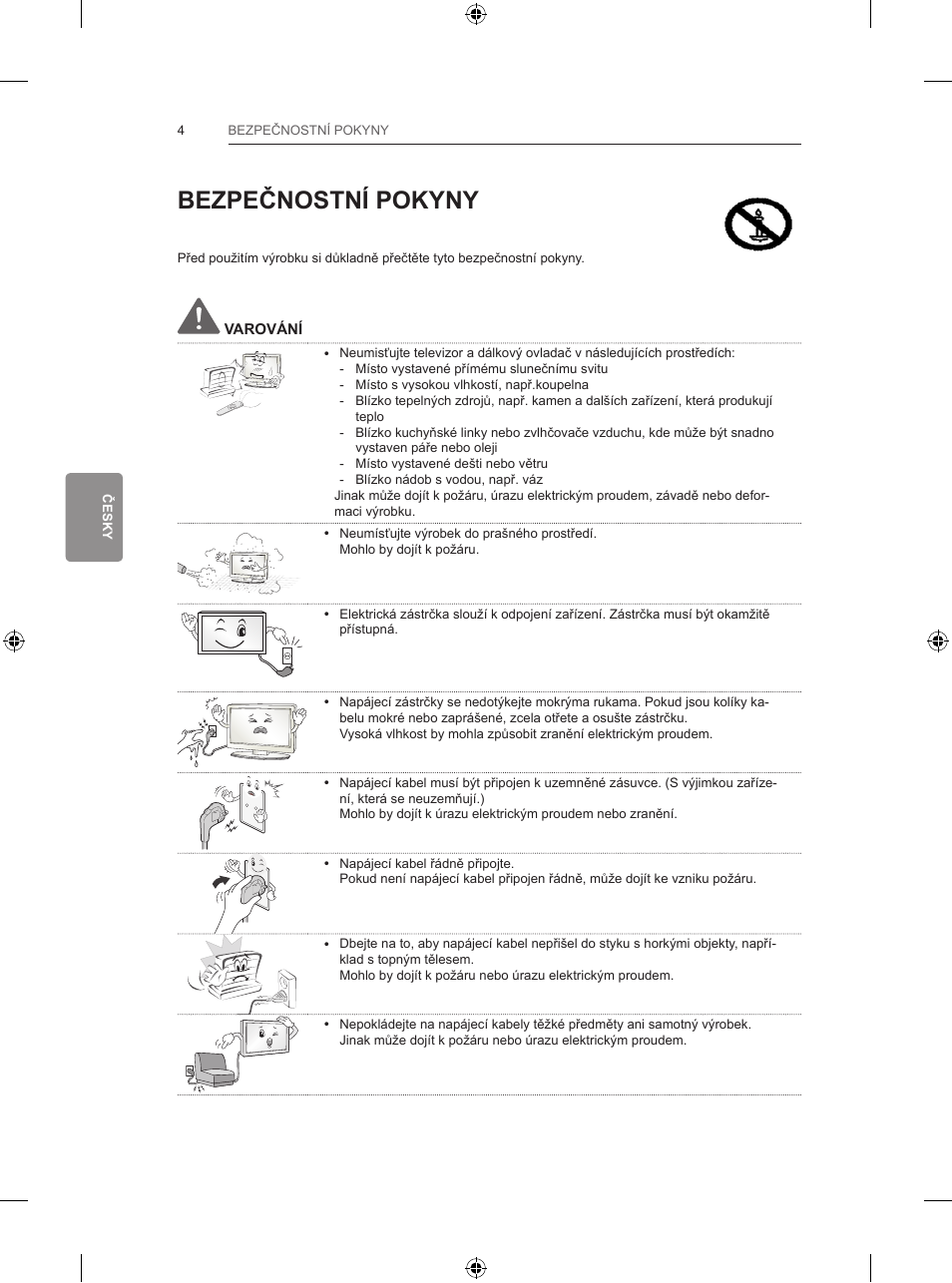 Bezpečnostní pokyny | LG 65LB730V User Manual | Page 166 / 332