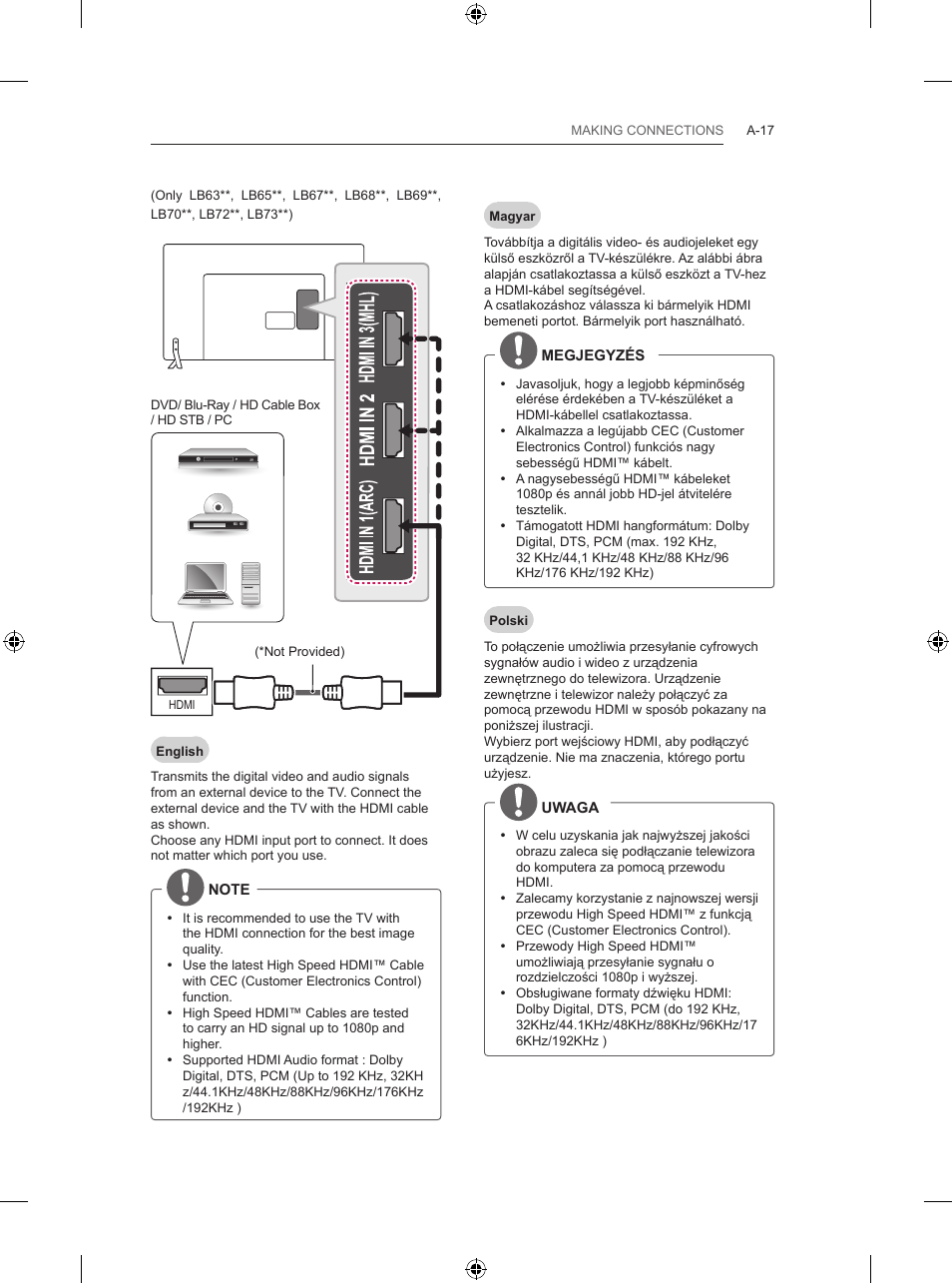 LG 65LB730V User Manual | Page 17 / 332