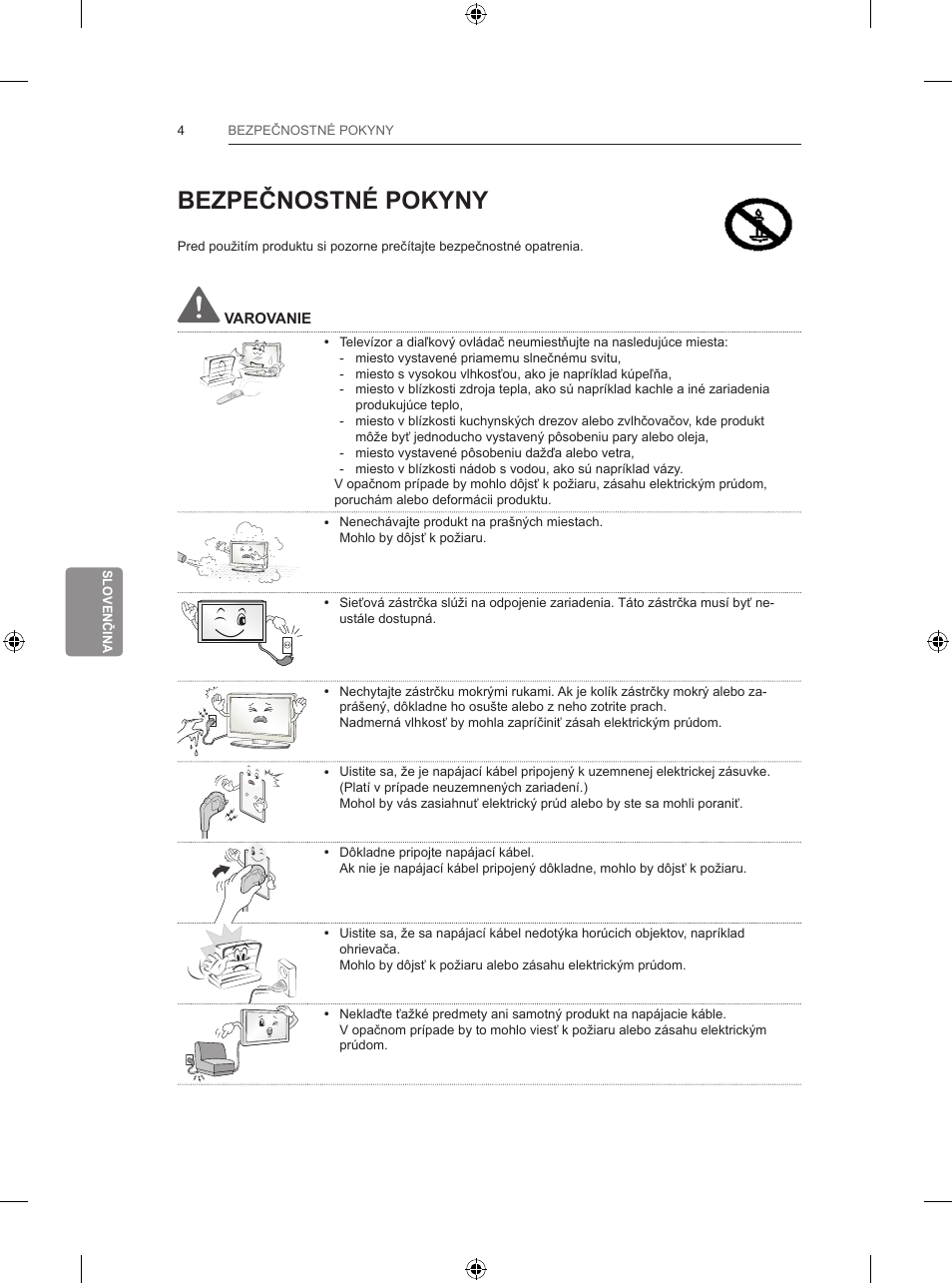 Bezpečnostné pokyny | LG 65LB730V User Manual | Page 198 / 332