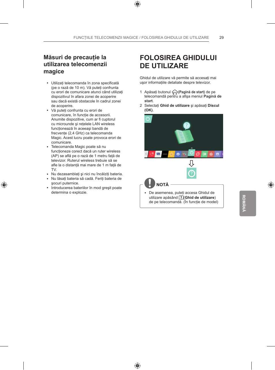 Folosirea ghidului de utilizare | LG 65LB730V User Manual | Page 255 / 332