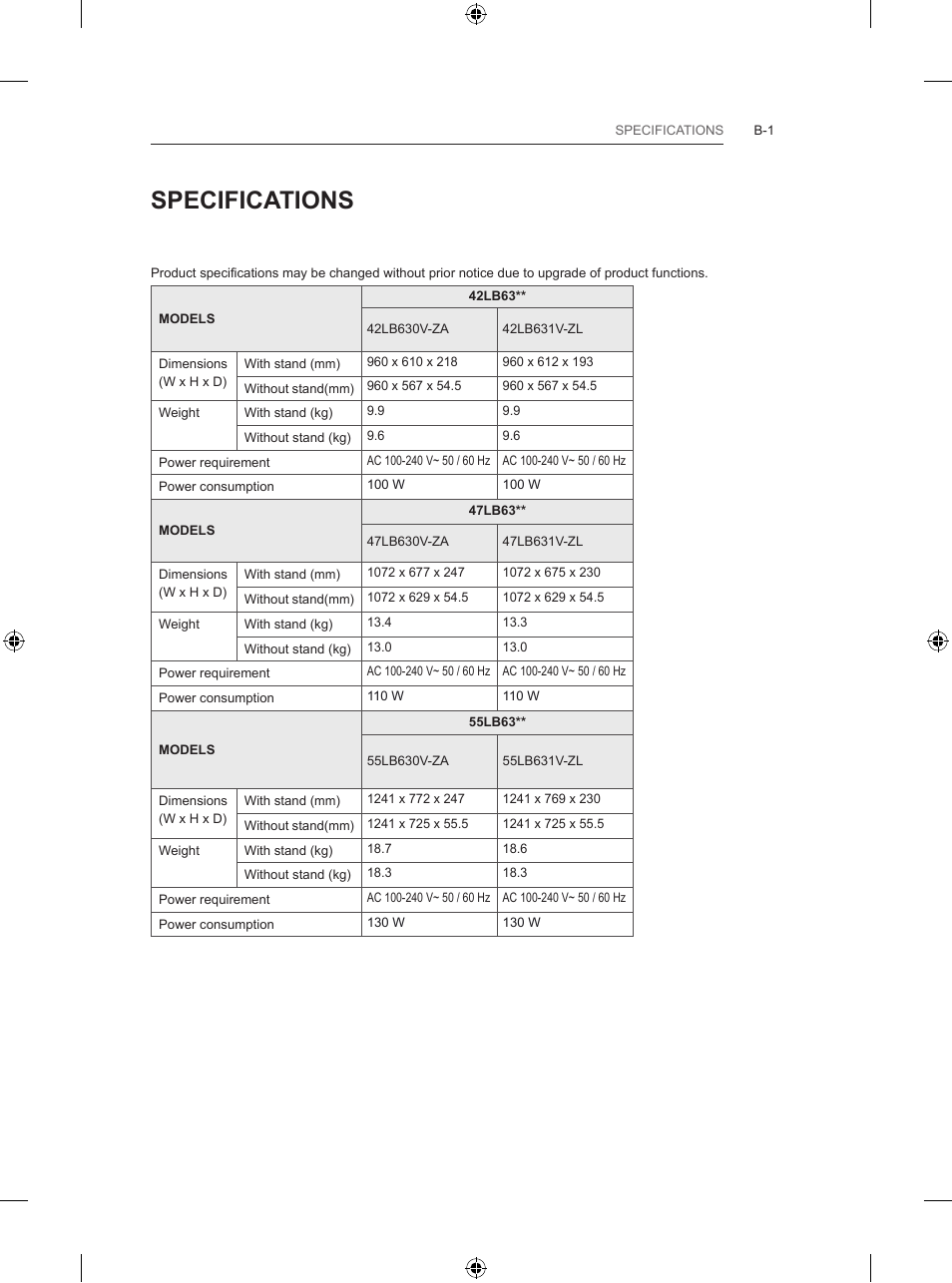Ee_17_b-part, Specifications | LG 65LB730V User Manual | Page 323 / 332