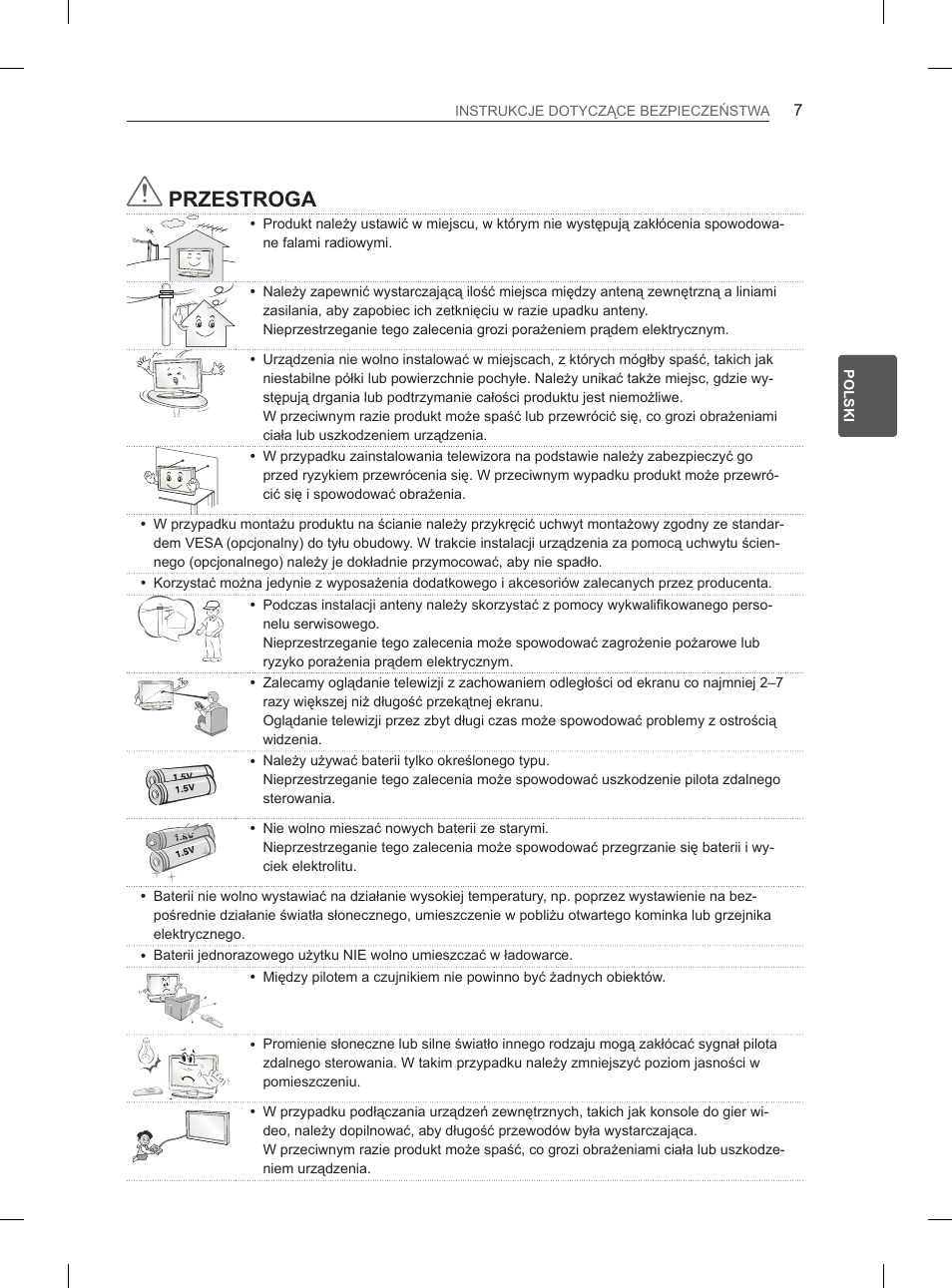 Przestroga | LG 32LN536B User Manual | Page 106 / 443