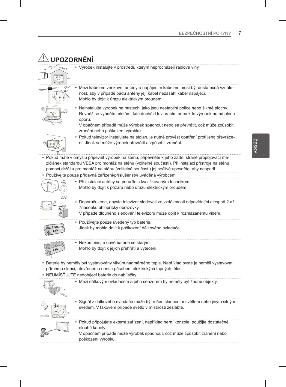 Upozornění | LG 32LN536B User Manual | Page 130 / 443