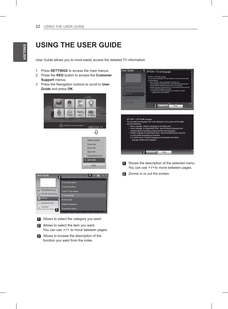 Using the user guide, Eng english using the user guide | LG 32LN536B User Manual | Page 73 / 443