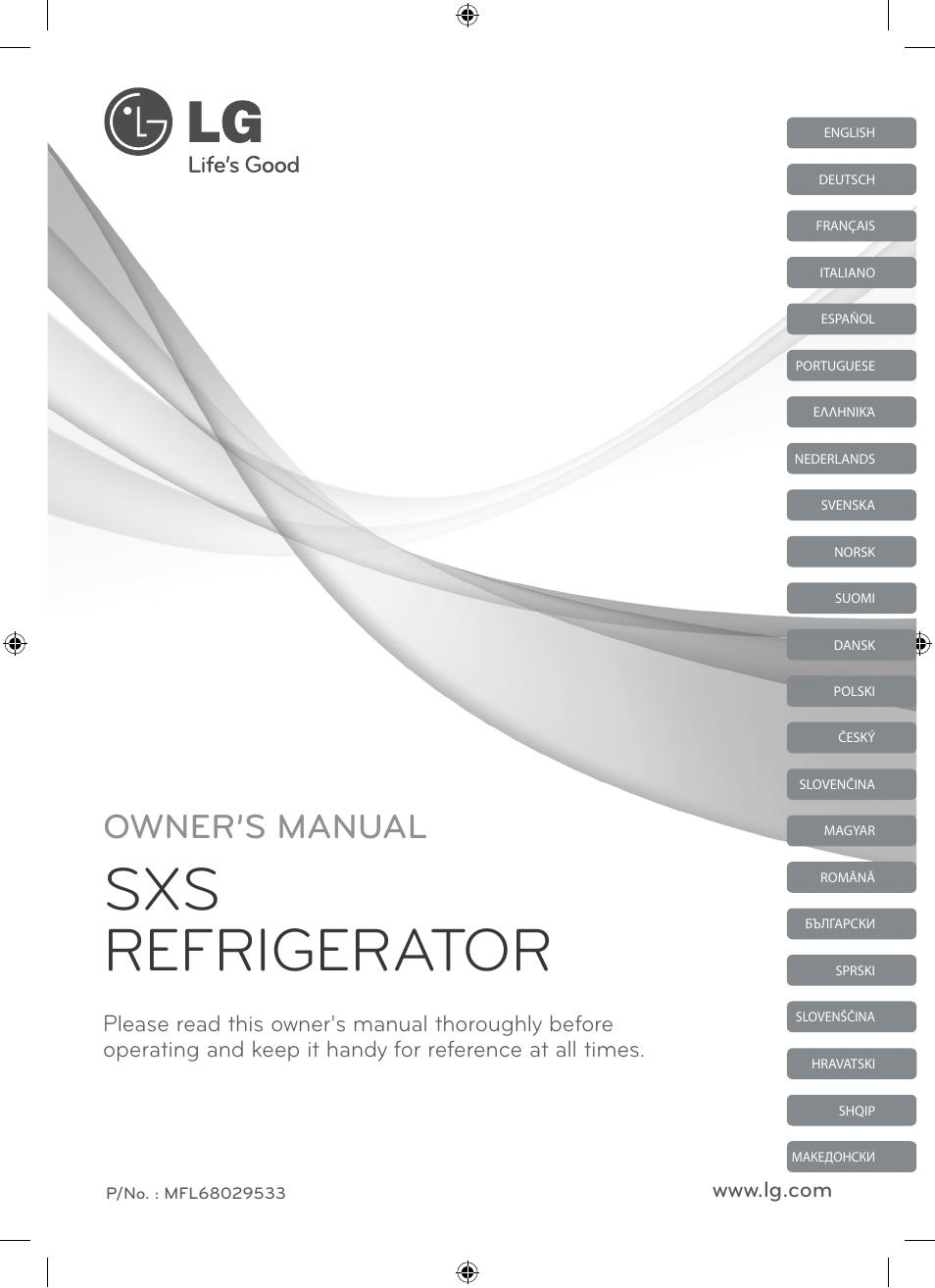 LG GSL545NSQV User Manual | 324 pages