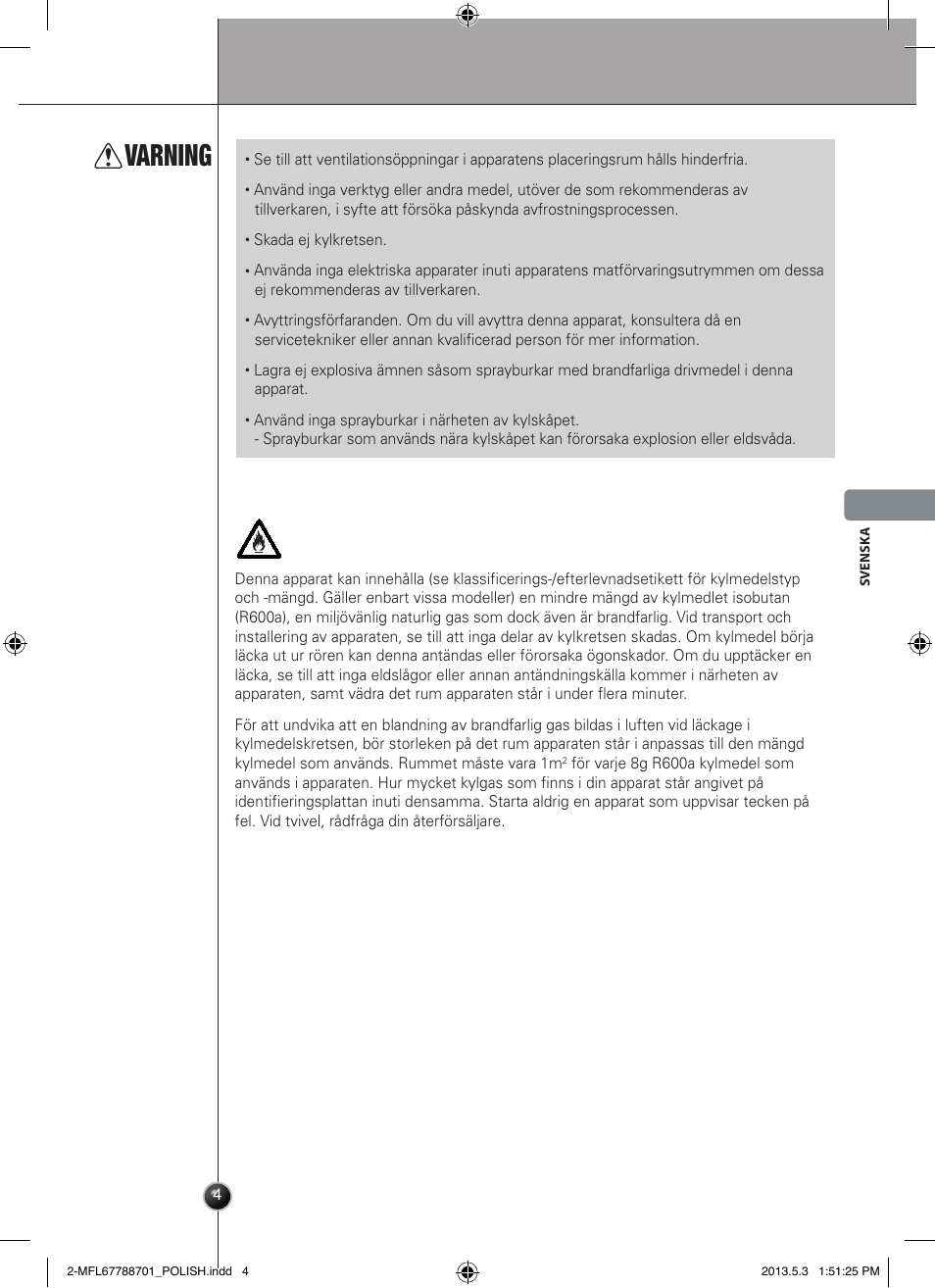 Varning, Inledning | LG GSL545NSQV User Manual | Page 117 / 324