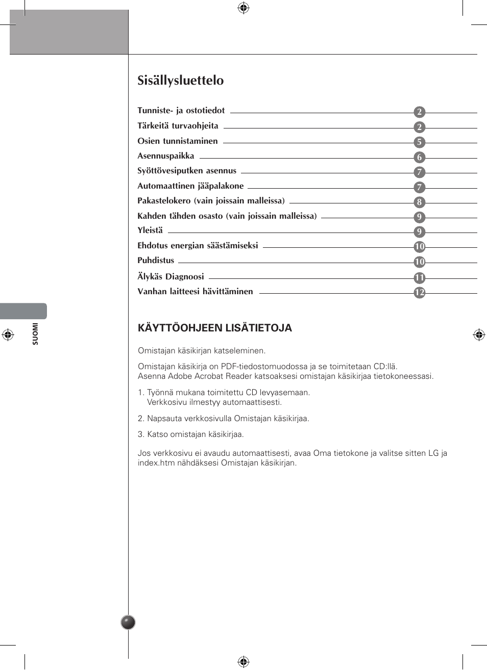 Sisällysluettelo | LG GSL545NSQV User Manual | Page 142 / 324