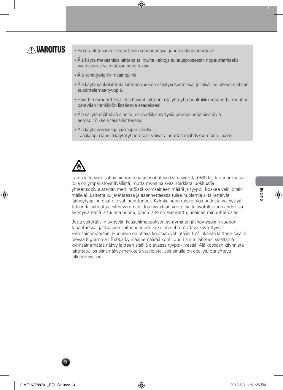 Varoitus, Johdanto | LG GSL545NSQV User Manual | Page 145 / 324