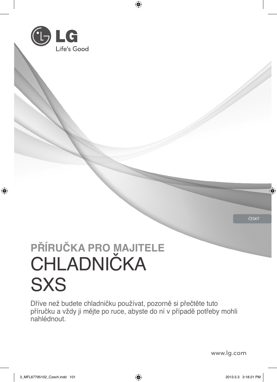 Chladnička sxs, Příručka pro majitele | LG GSL545NSQV User Manual | Page 183 / 324