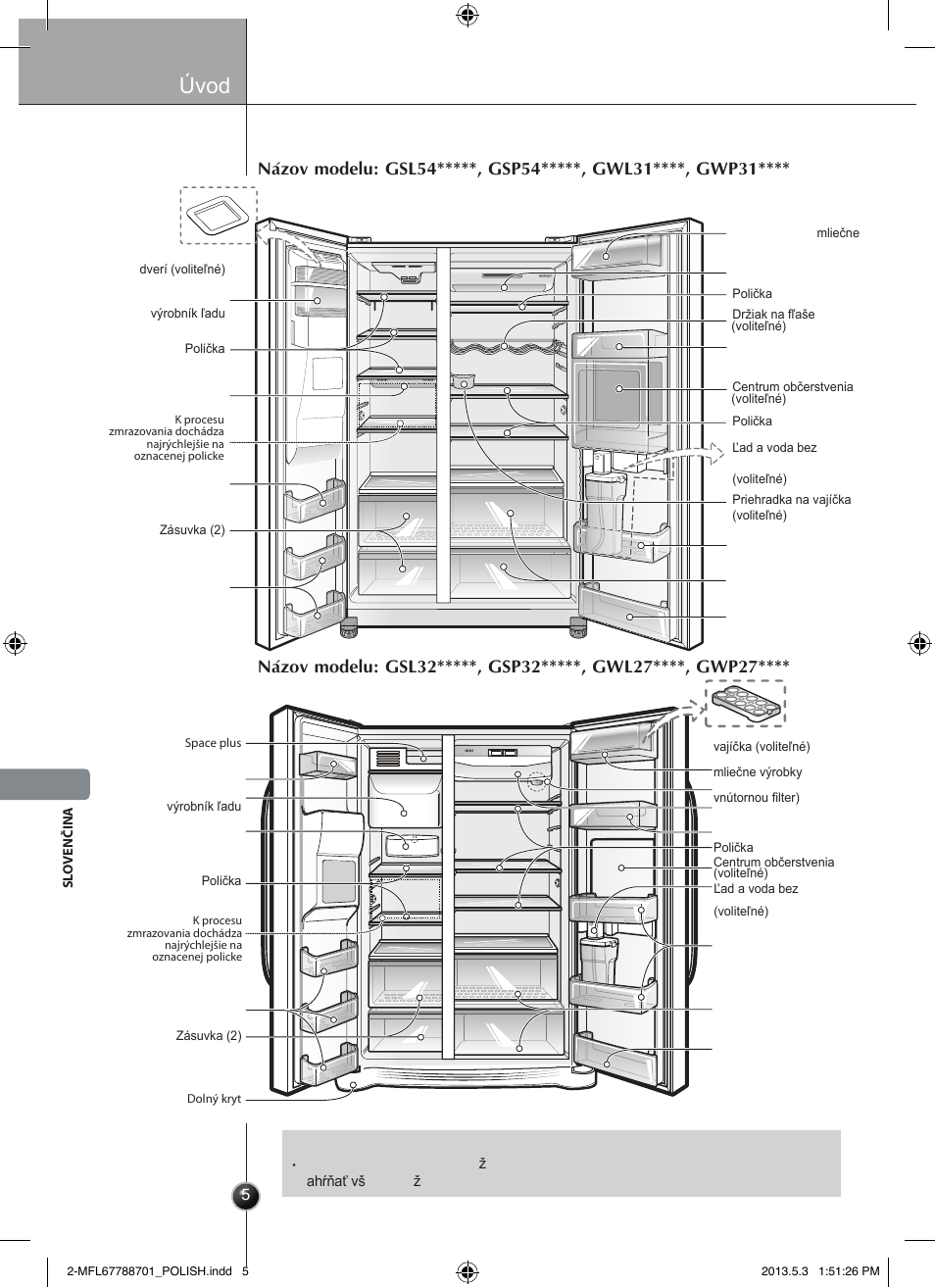 Identifikácia dielov, Úvod | LG GSL545NSQV User Manual | Page 202 / 324