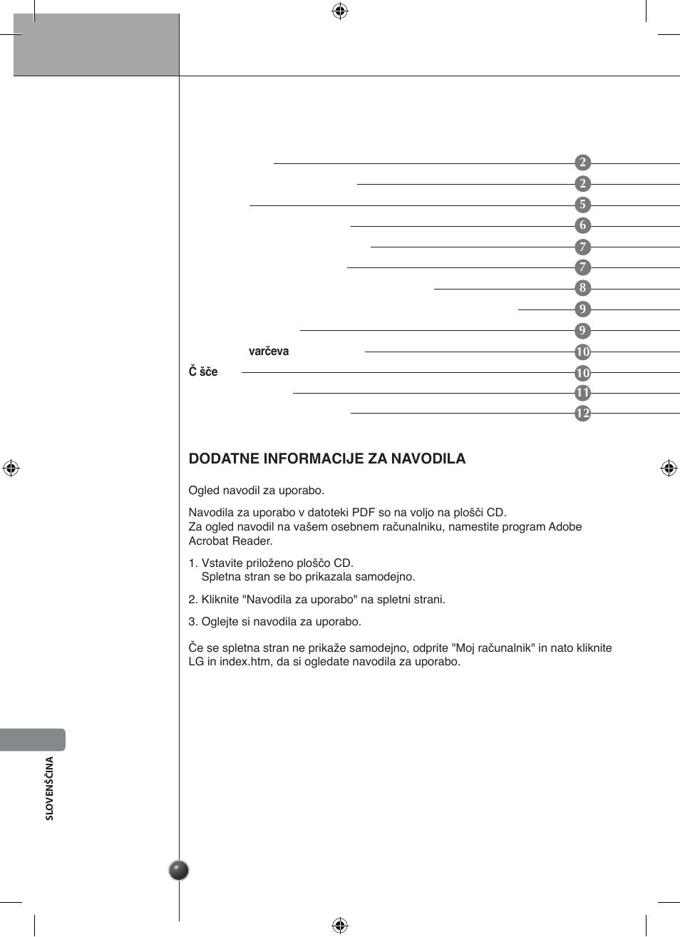 Vsebina | LG GSL545NSQV User Manual | Page 268 / 324