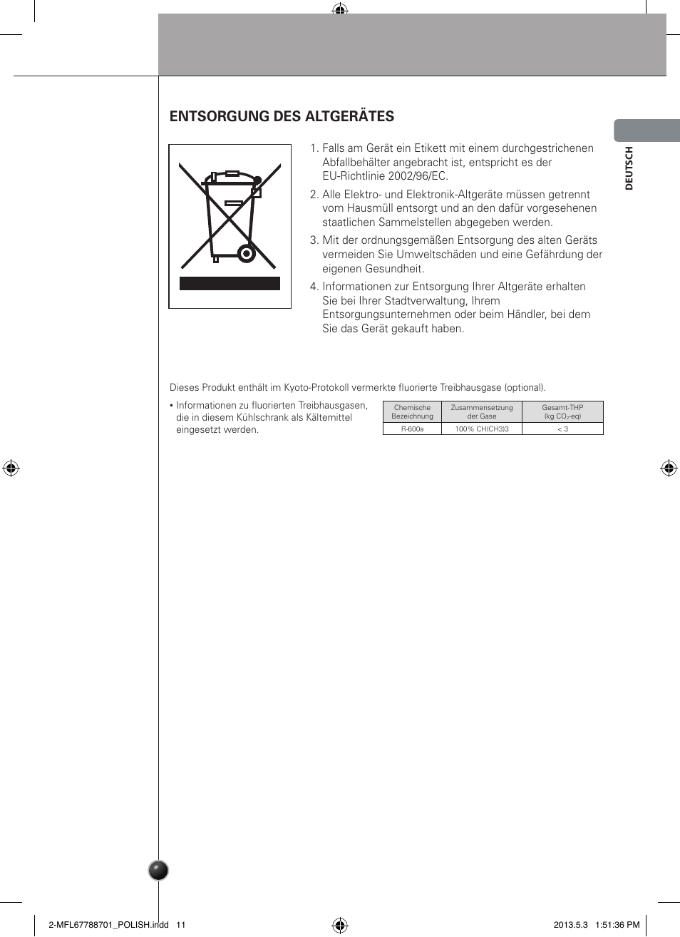 Wartung und pflege, Entsorgung des altgerätes | LG GSL545NSQV User Manual | Page 27 / 324