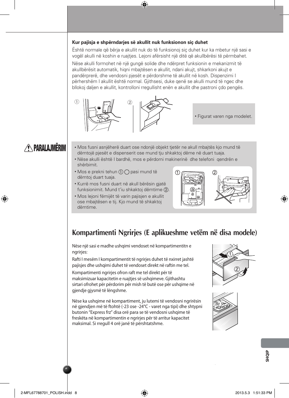 Paralajmërim, Funksionimi | LG GSL545NSQV User Manual | Page 303 / 324