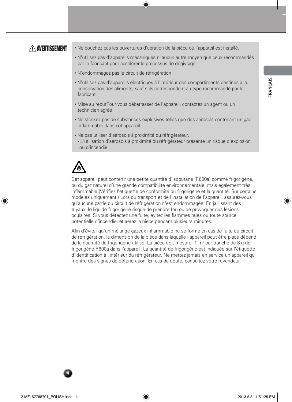 Avertissement, Introduction | LG GSL545NSQV User Manual | Page 33 / 324