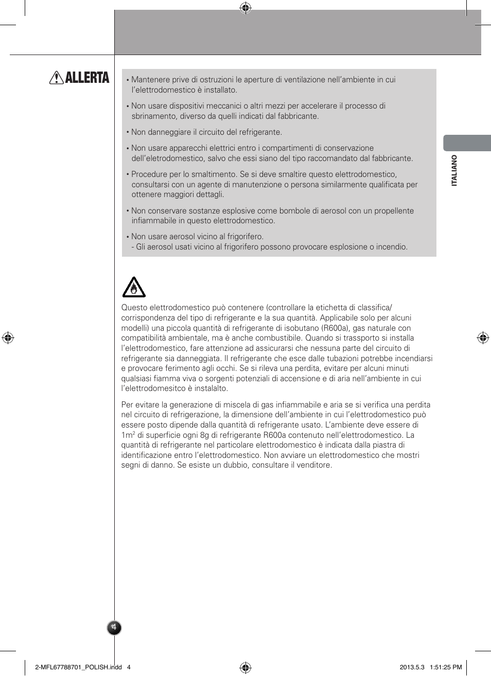 Allerta, Introduzione | LG GSL545NSQV User Manual | Page 47 / 324