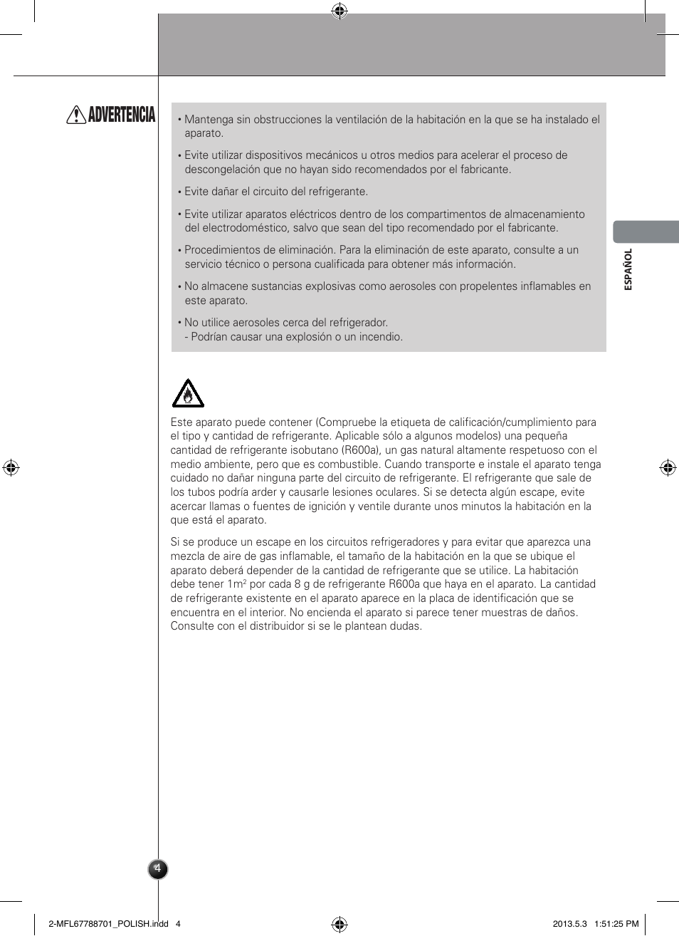 Advertencia, Introducción | LG GSL545NSQV User Manual | Page 61 / 324
