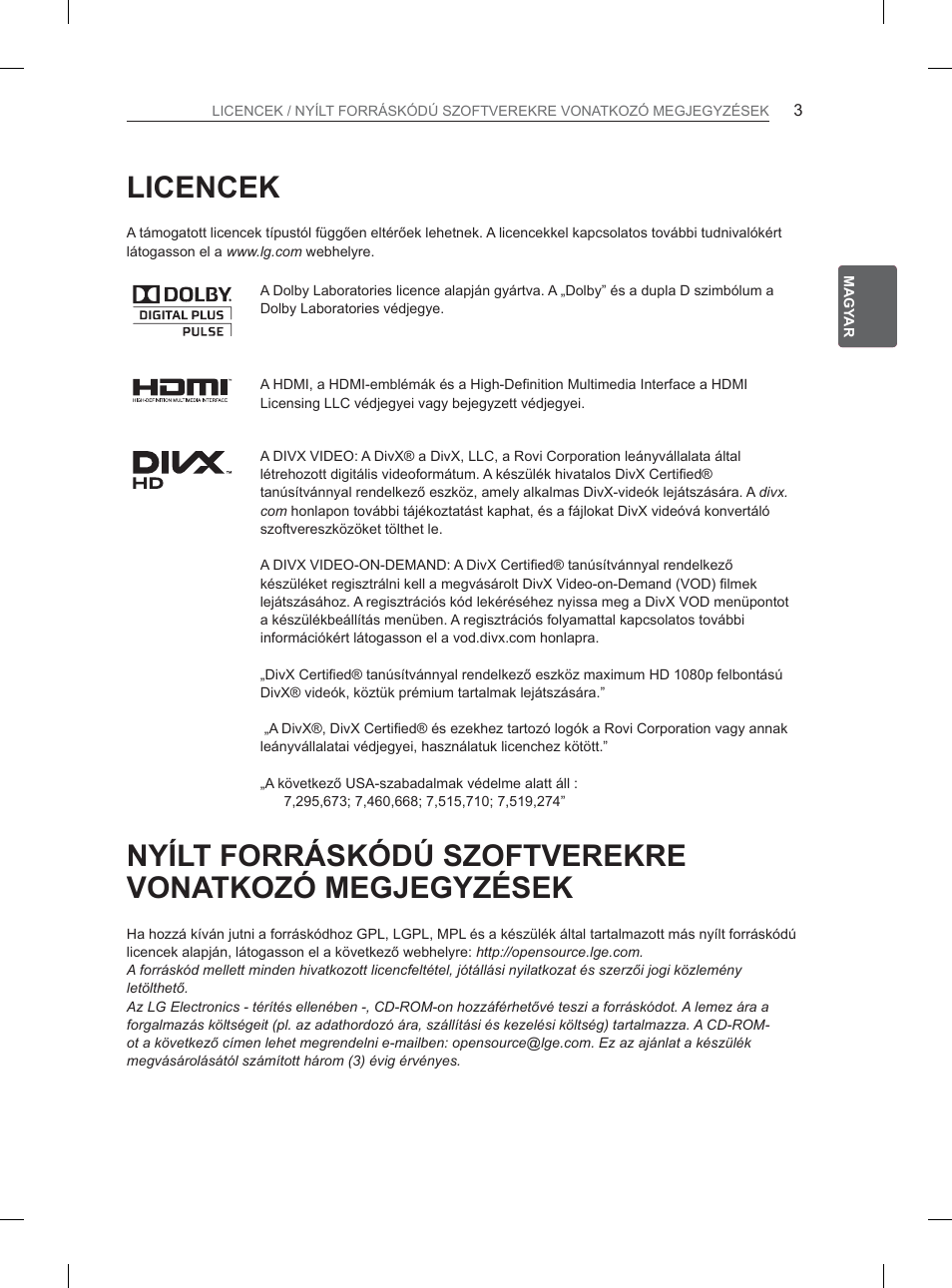 LG 32LM3400 User Manual | Page 33 / 436