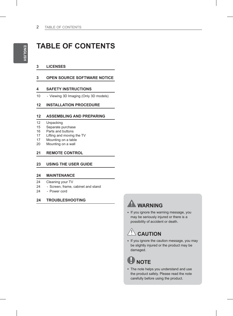 LG 32LM3400 User Manual | Page 8 / 436