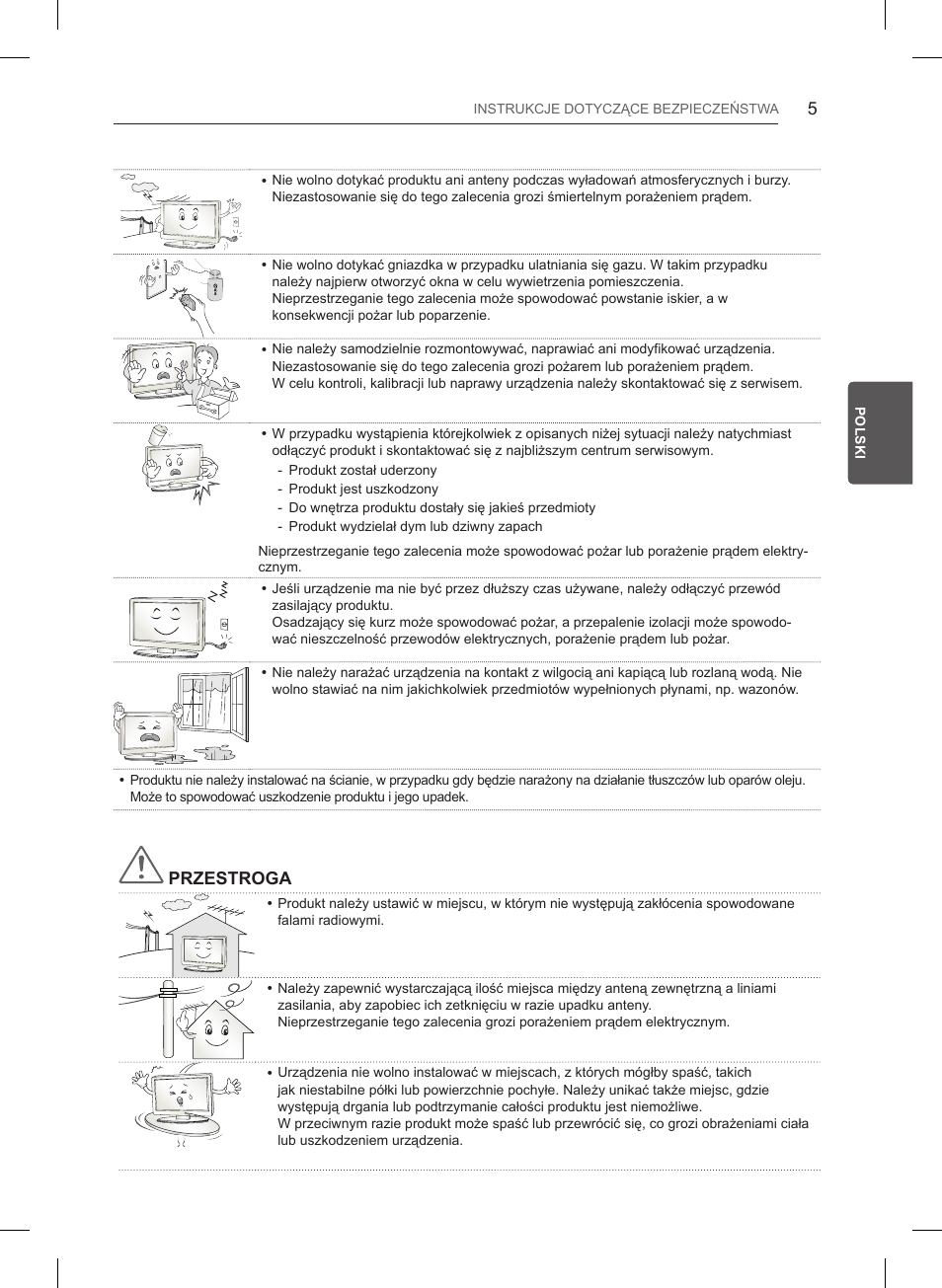 Przestroga | LG 32LB550U User Manual | Page 88 / 483