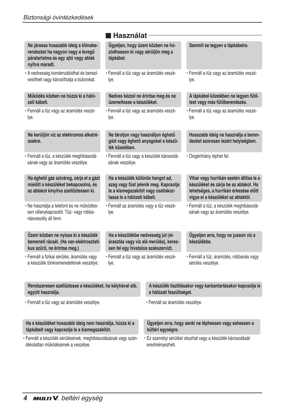 N használat, 4beltéri egység | LG ARNU15GSER2 User Manual | Page 112 / 205