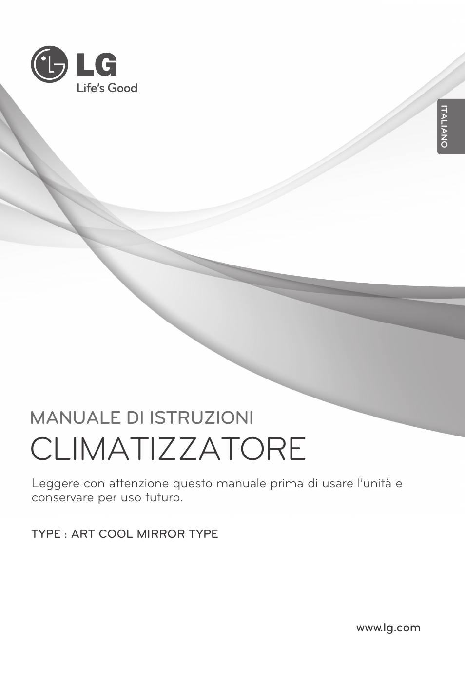 2)mfl67605107(이태리어), Climatizzatore, Manuale di istruzioni | LG ARNU15GSER2 User Manual | Page 13 / 205