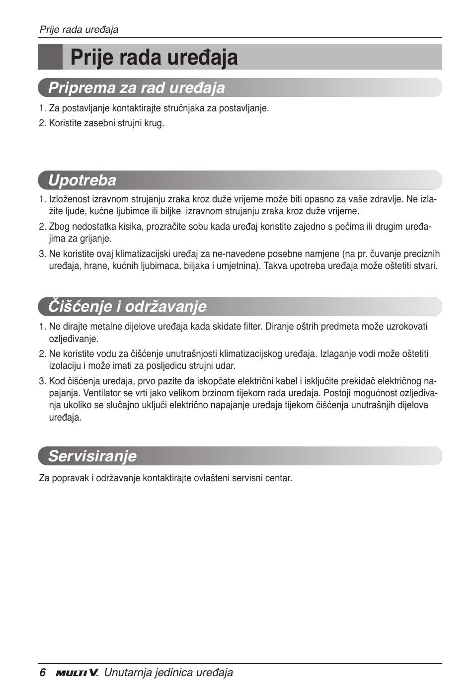 Prije rada uređaja | LG ARNU15GSER2 User Manual | Page 174 / 205