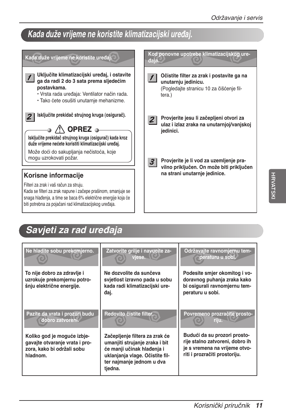 Oprez | LG ARNU15GSER2 User Manual | Page 179 / 205