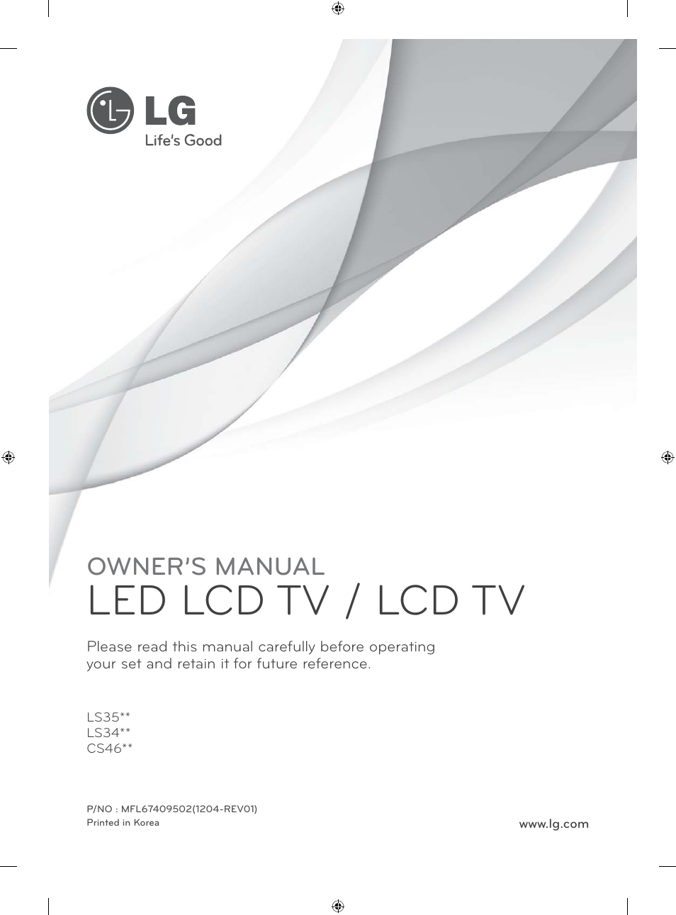 LG 26LS3500 User Manual | 364 pages