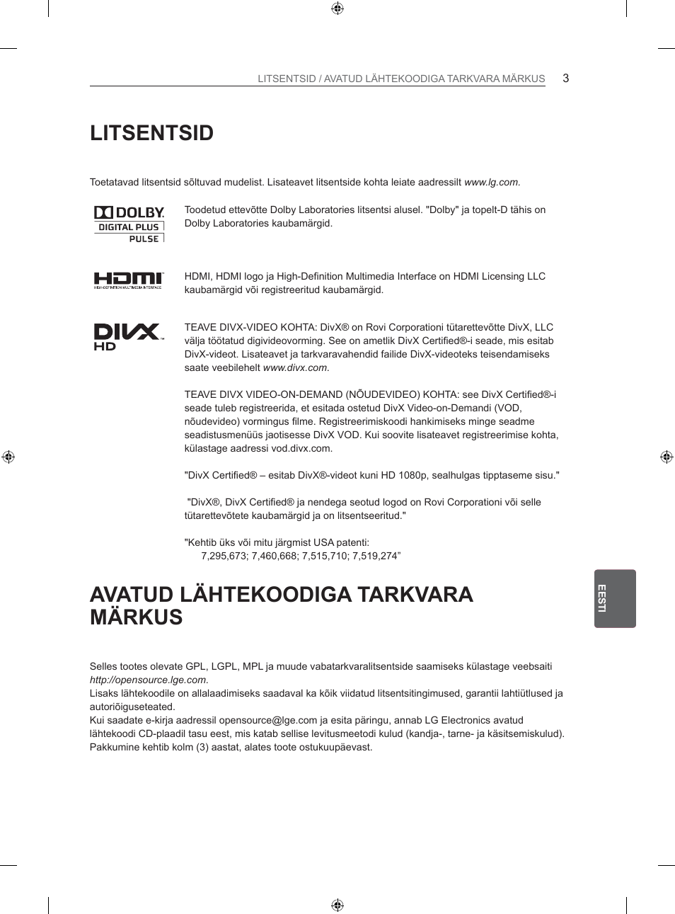 LG 26LS3500 User Manual | Page 149 / 364