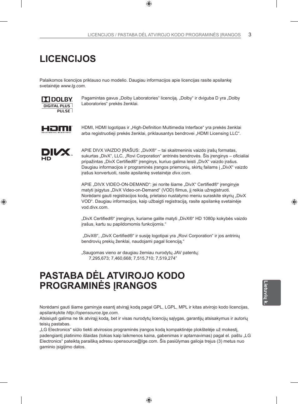 LG 26LS3500 User Manual | Page 169 / 364