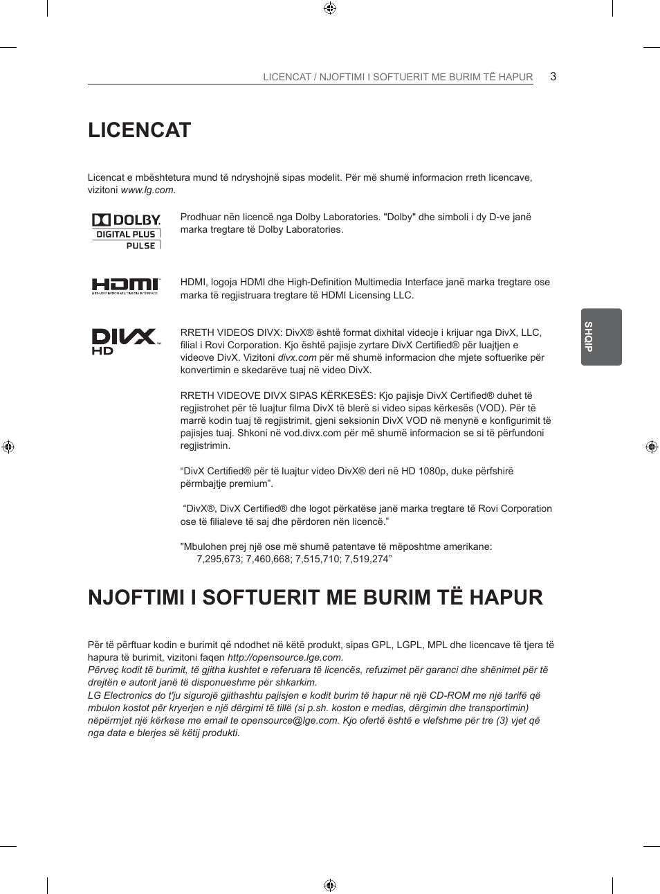 LG 26LS3500 User Manual | Page 269 / 364