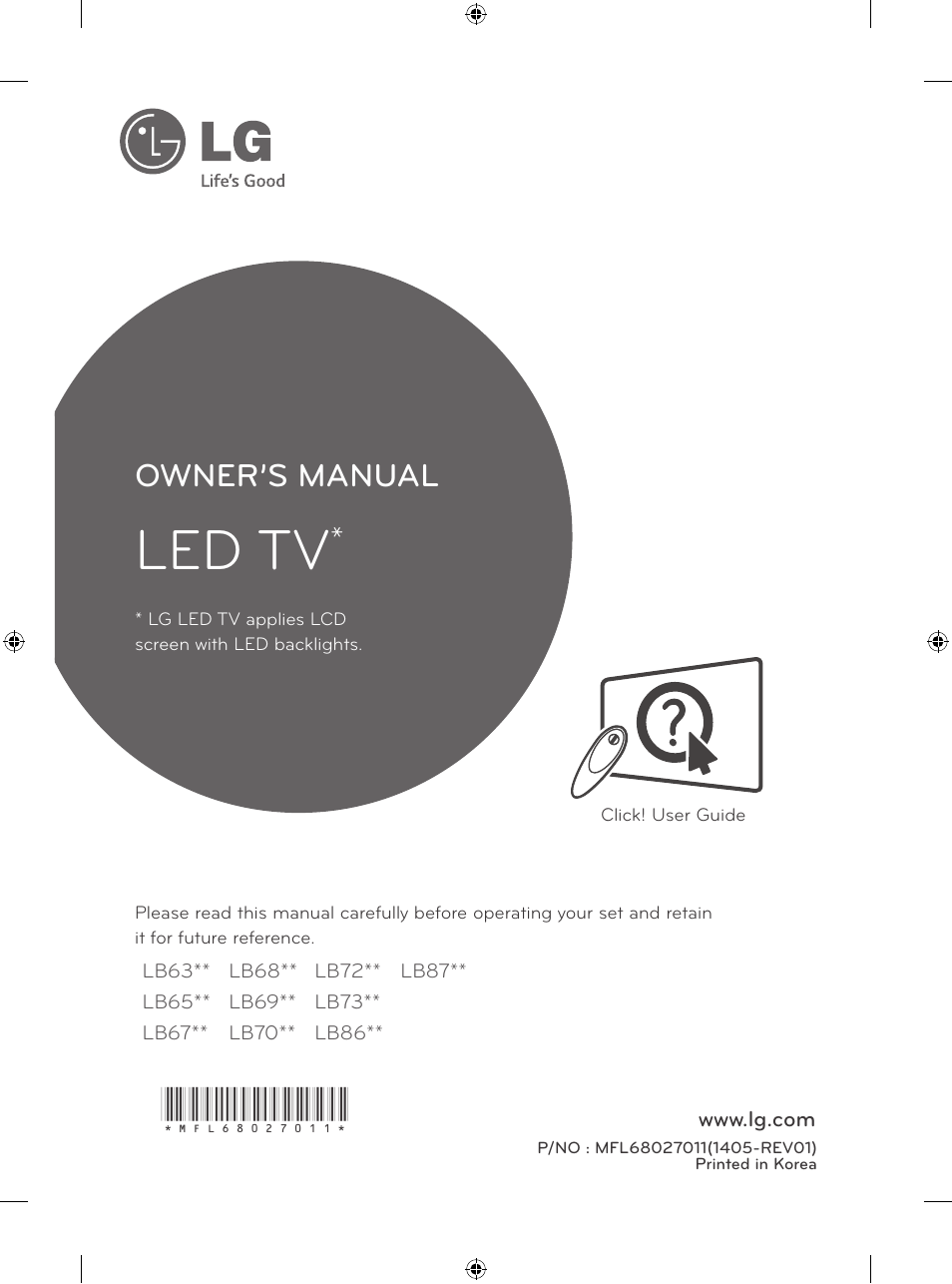 LG 55LB700V User Manual | 795 pages