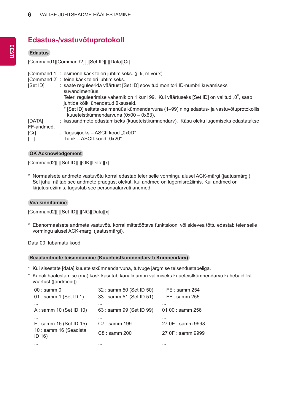 Edastus-/vastuvõtuprotokoll | LG 55LB700V User Manual | Page 685 / 795