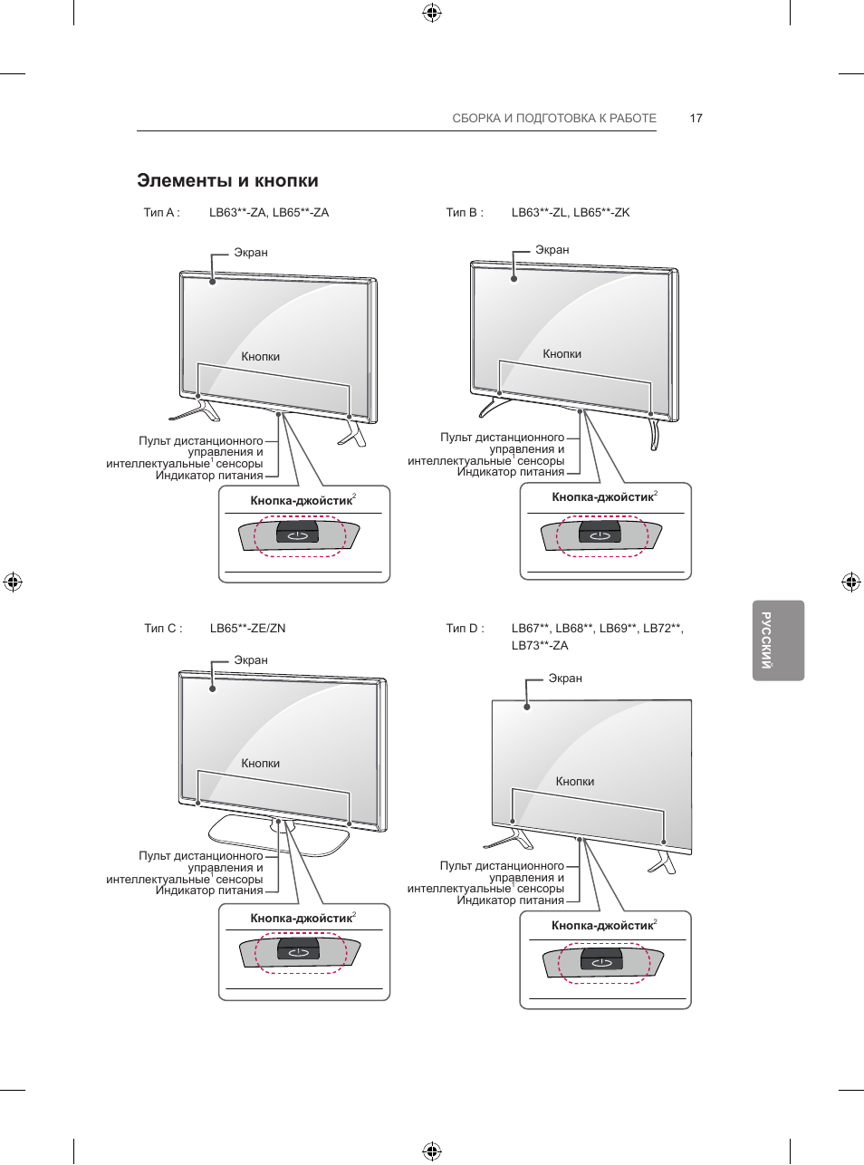 Элементы и кнопки | LG 47LB731V User Manual | Page 563 / 588