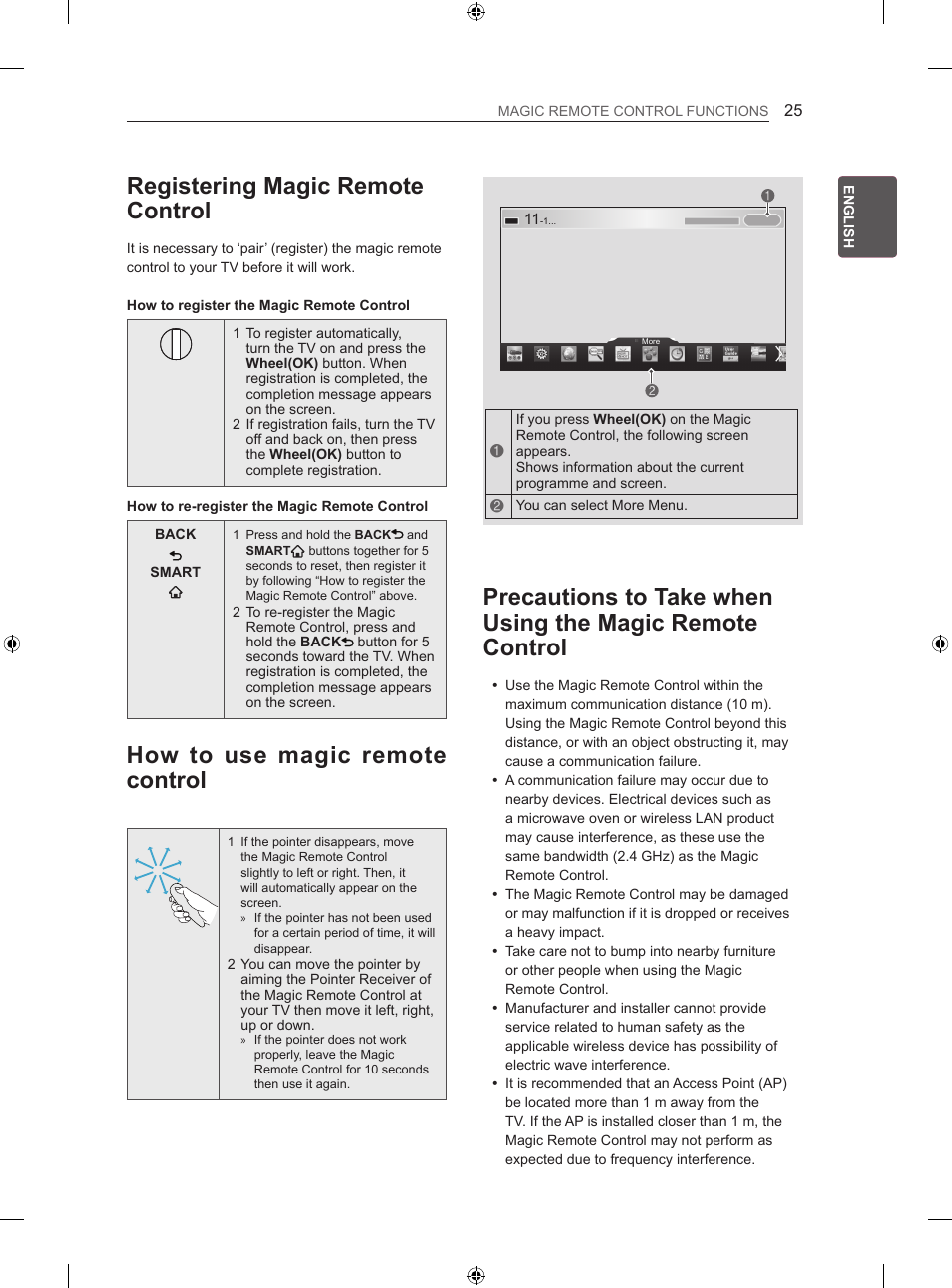 Registering magic remote control, How to use magic remote control | LG 42LA860V User Manual | Page 85 / 516