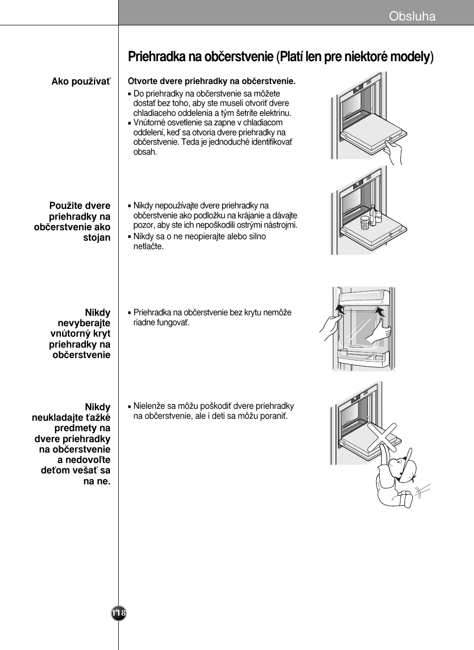 Obsluha | LG GR-L227YLQA User Manual | Page 118 / 132