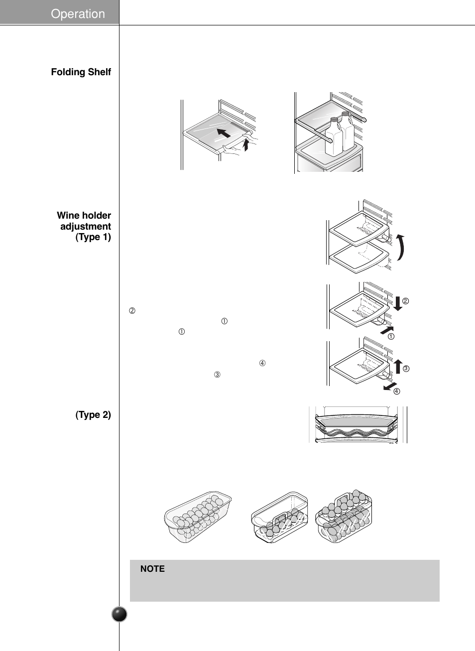 Egg box (applicable to some models only), Operation | LG GR-L227YLQA User Manual | Page 15 / 132