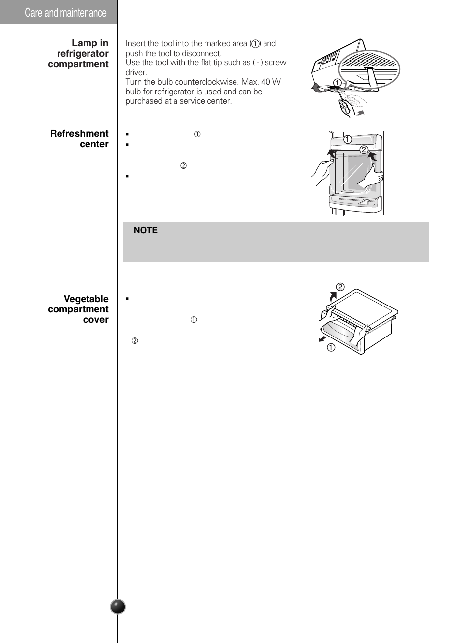 Care and maintenance | LG GR-L227YLQA User Manual | Page 21 / 132