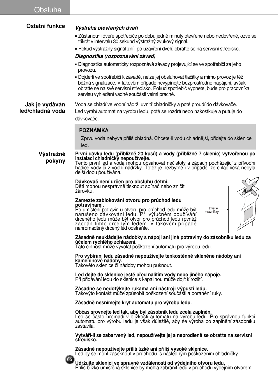 Obsluha | LG GR-L227YLQA User Manual | Page 65 / 132
