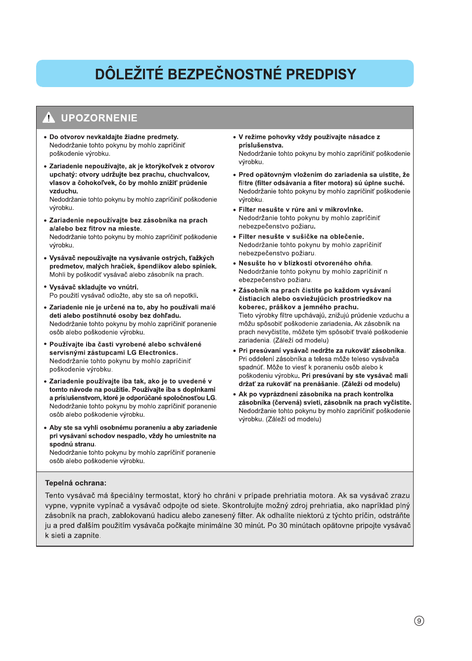 LG VC6818NRTQ User Manual | Page 10 / 27