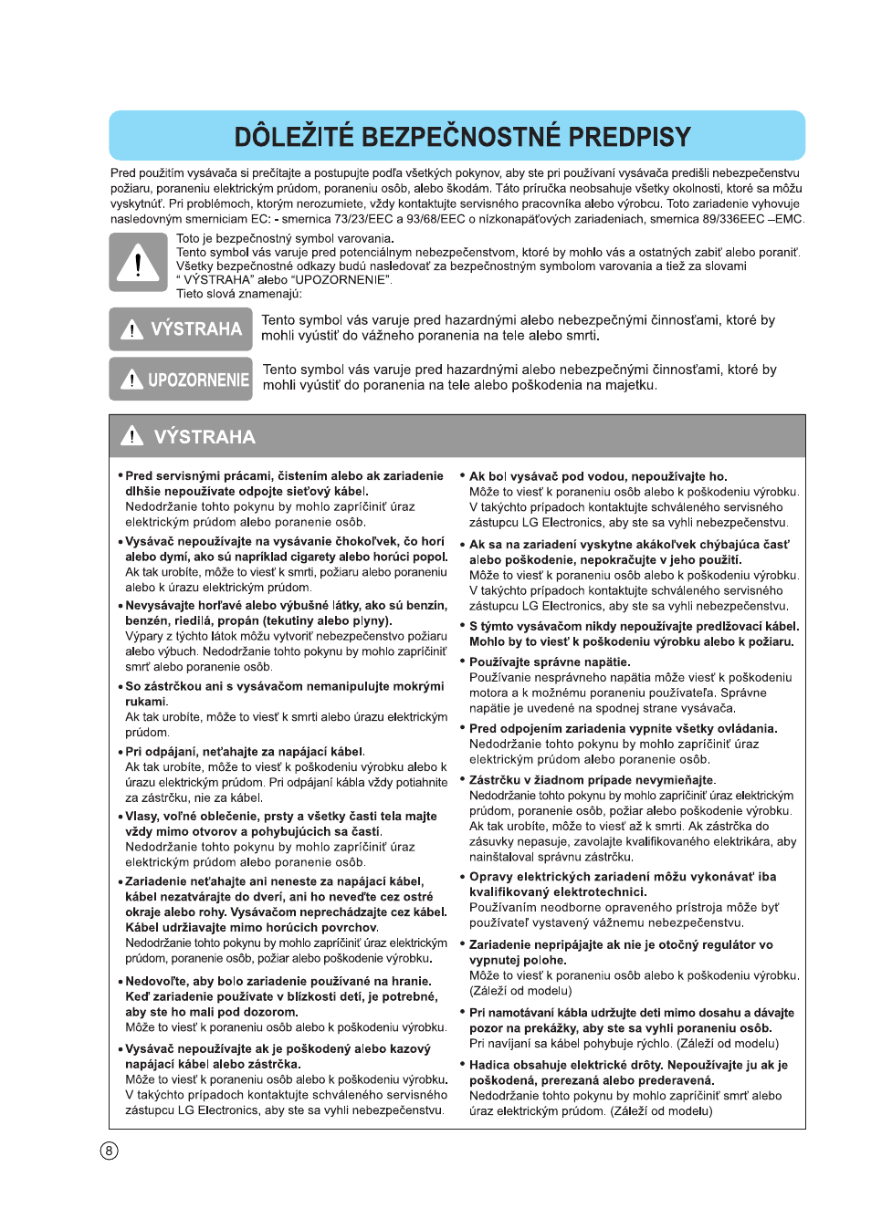 LG VC6818NRTQ User Manual | Page 9 / 27