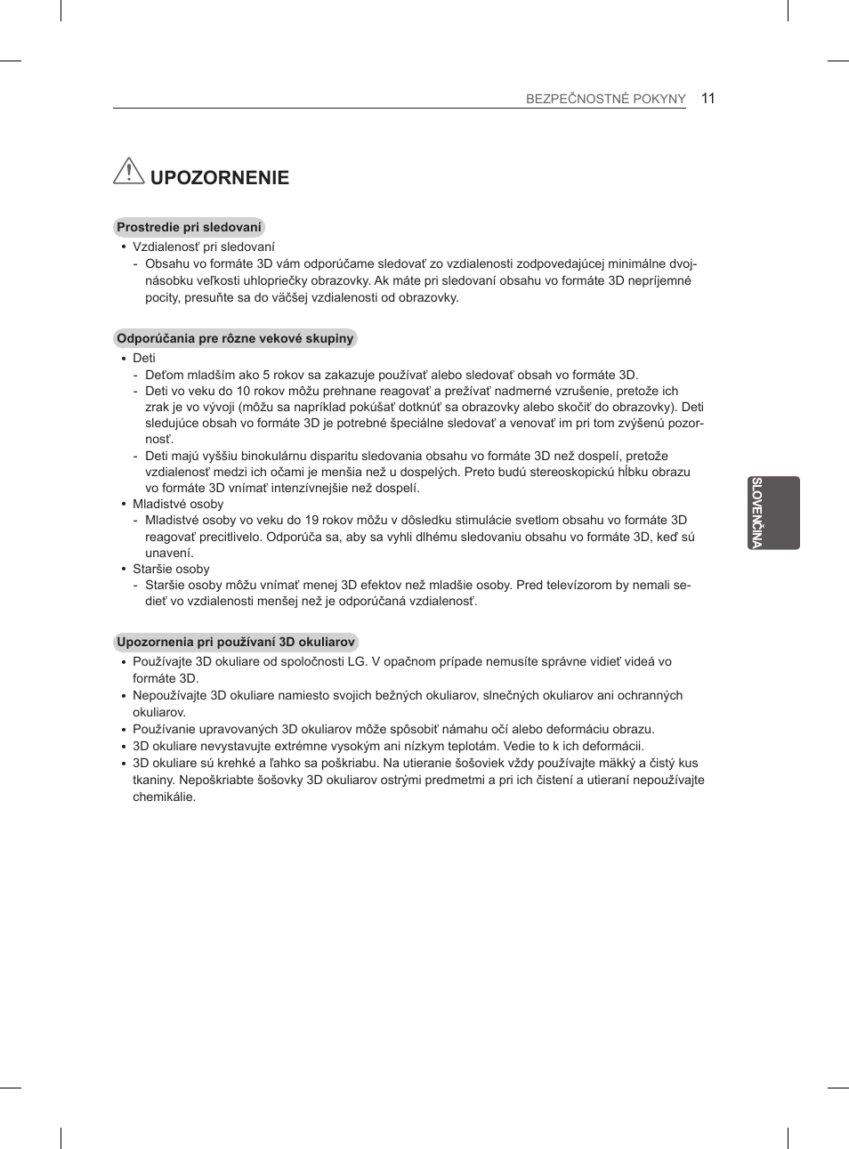 Upozornenie | LG 47LM615S User Manual | Page 113 / 441