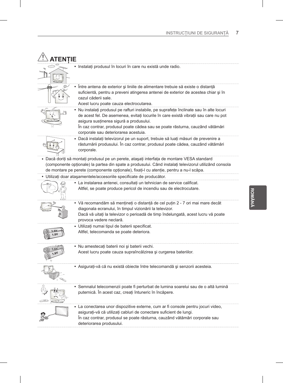 Atenţie | LG 47LM615S User Manual | Page 133 / 441