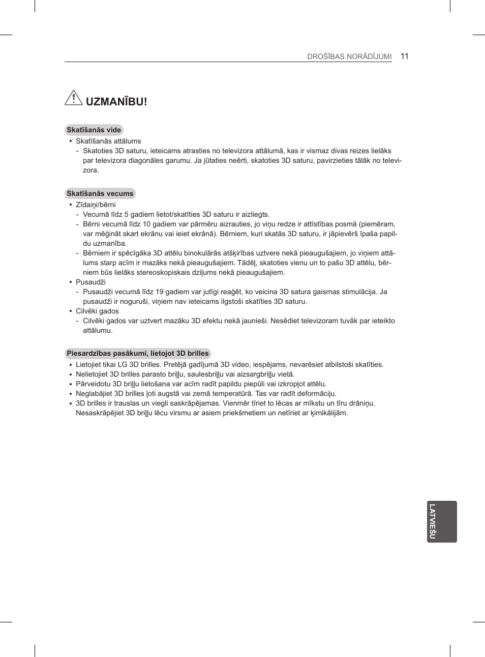 Uzmanību | LG 47LM615S User Manual | Page 233 / 441