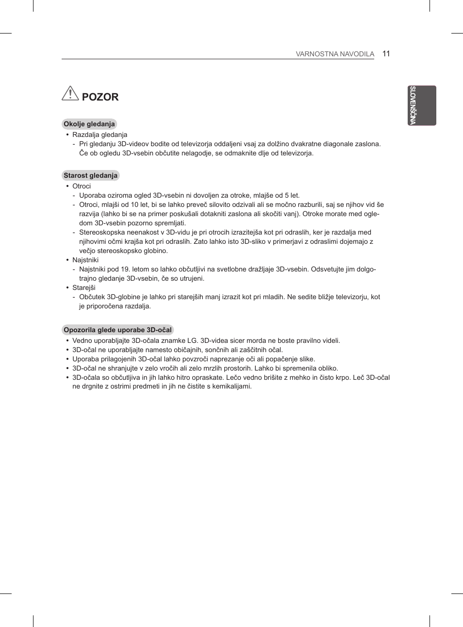 Pozor | LG 47LM615S User Manual | Page 257 / 441